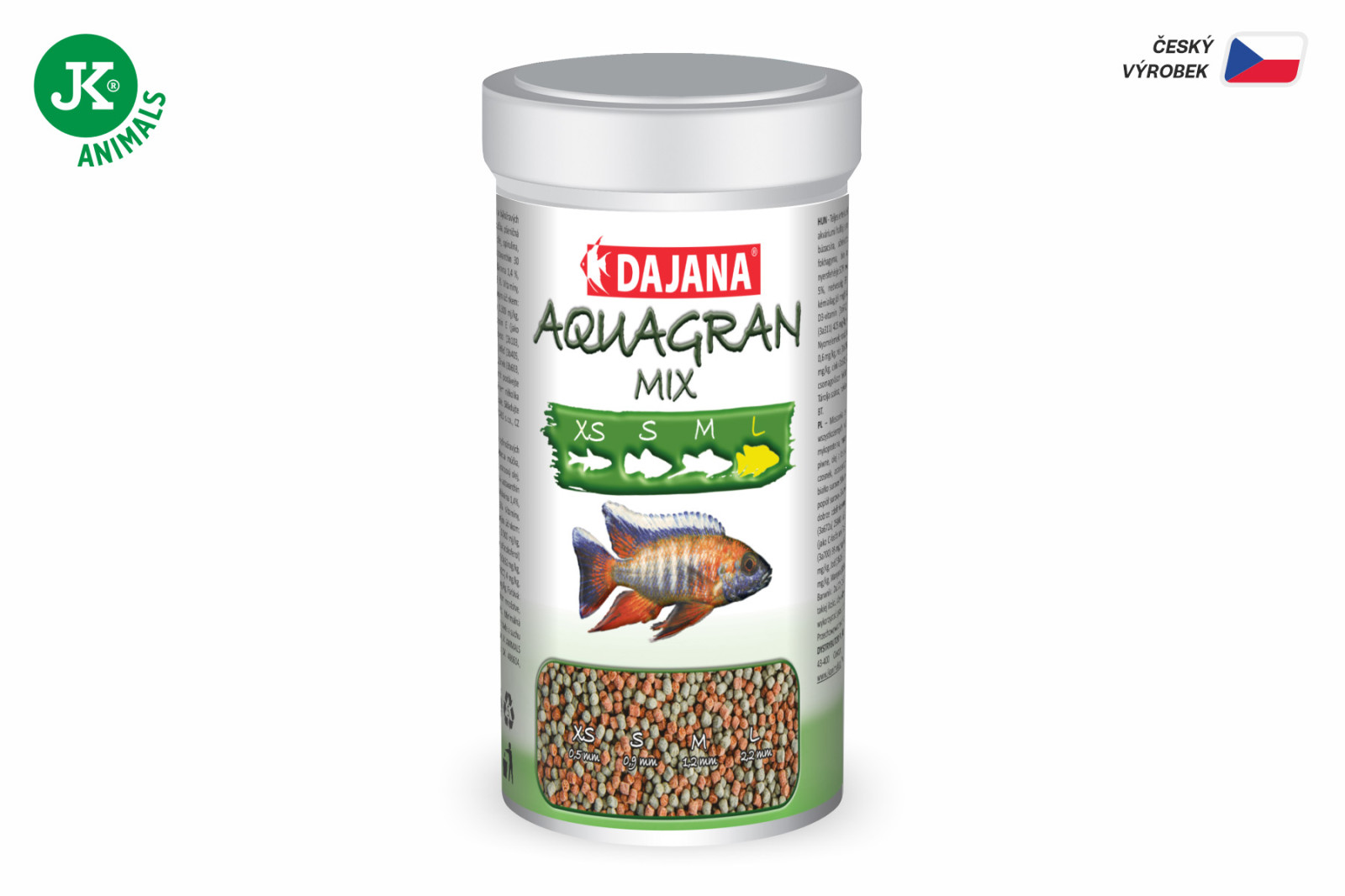 Dajana Aquagran Mix, granule – krmivo, velikost L, 250 ml