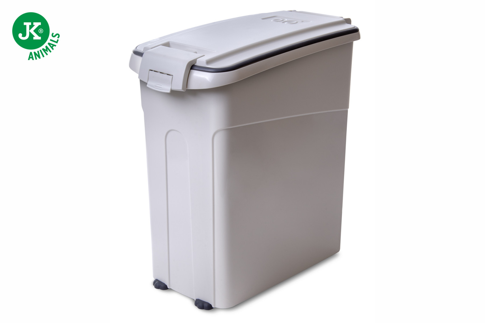 Plastový barel pro skladování granulí MPS Oto, velký L - 54 l, s uzavíratelným víkem a lopatkou