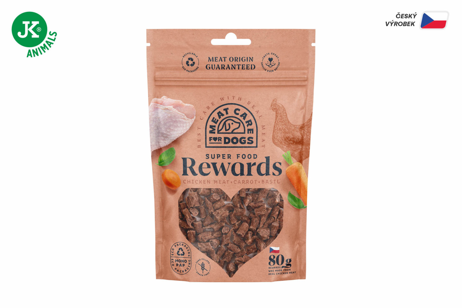 Rewards Dog - kuřecí pamlsek s mrkví a bazalkou