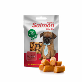 Sušené lososové mini kousky pro štěňata, 50 g, mini masový štěněcí pamlsek (Puppies Salmon Mini Bits Meat Snack)