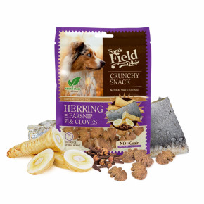 Sam's Field Crunchy Cracker Herring with Parsnip & Cloves, křupavý sleďový pamlsek s pastinákem a hřebíčkem pro psy, 200 g (Sams Field masový pamlsek)