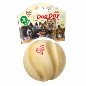 TPR Light míček z termoplastické pryže a EVA pěny k mezinárodnímu dni psů, 7 cm, žlutý (International Dog Day)