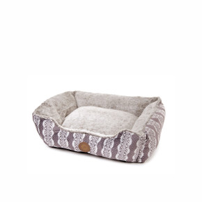 Pelíšek Furry M, 60 cm, šedý, jemný pelíšek pro psy