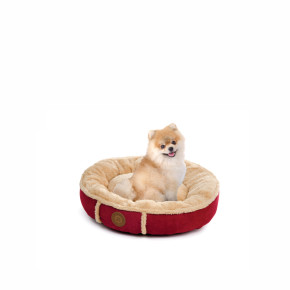 Pelíšek Balu S vínový, 50 cm, pohodlný kulatý pelíšek pro psy
