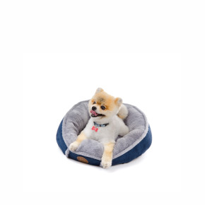 Pelíšek Balu S modrý, 50 cm, pohodlný kulatý pelíšek pro psy