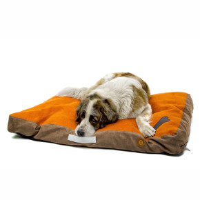 Matrace Bono XXL, oranžovo-hnědá, 136 cm, vysoká matrace pro psy