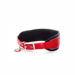 Nylonový obojek Comfort s měkkou výztuhou S, 4,7×34–41 cm, červený