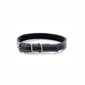 Kožený obojek JK Classic pro psy, 1,2×35 cm, černý