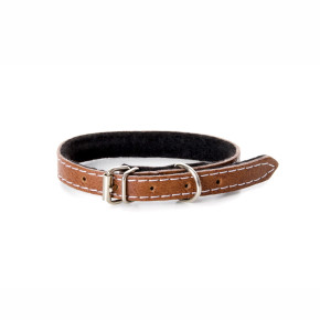 Kožený obojek JK Classic pro psy, 1,2×35 cm, natural, přírodní