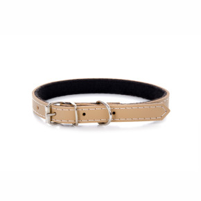 Kožený obojek JK Classic pro psy, 1,4×40 cm, natural, přírodní