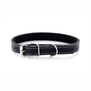 Kožený obojek JK Classic pro psy, 1,6×45 cm, černý