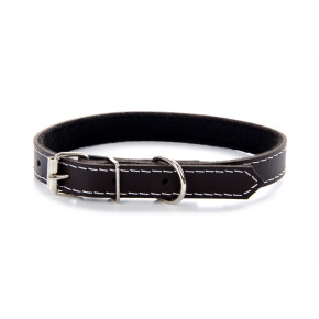 Kožený obojek JK Classic pro psy, 1,8×50 cm, černý