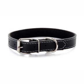 Kožený obojek JK Classic pro psy, 2,5×55 cm, černý