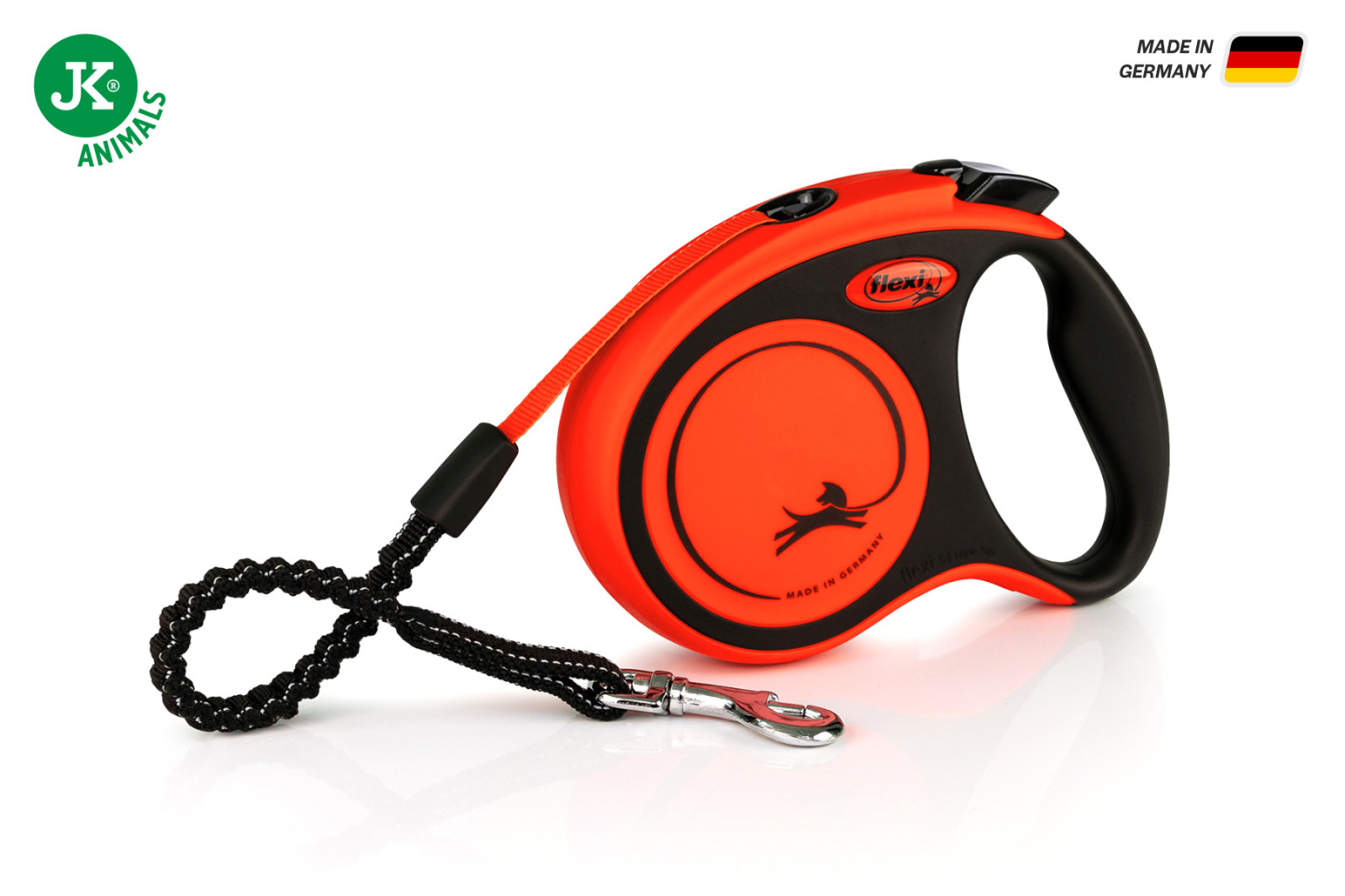 Flexi Xtreme Tape (pásek), velikost S, oranžová, 5 m/20 kg, samonavíjecí vodítko pro psy