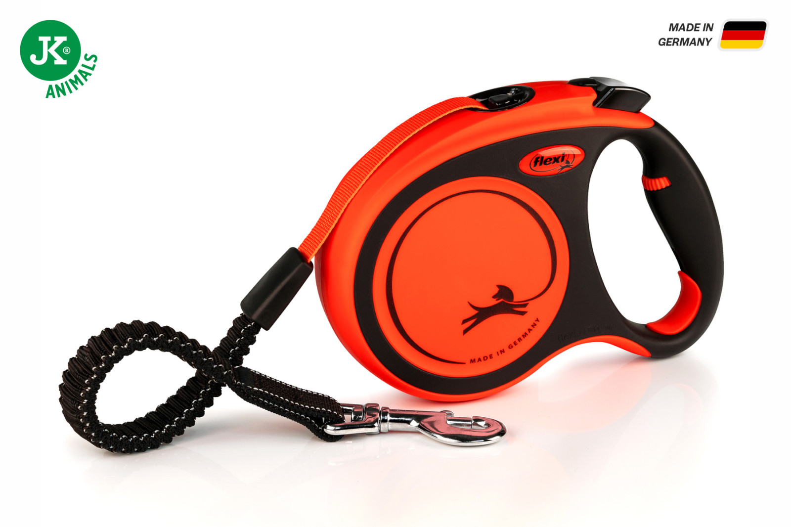 Flexi Xtreme Tape (pásek), velikost L, oranžová, 5 m/65 kg, samonavíjecí vodítko pro psy