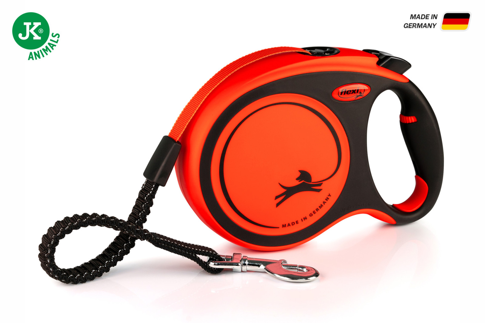 Flexi Xtreme Tape (pásek), velikost L, oranžová, 8 m/55 kg, samonavíjecí vodítko pro psy