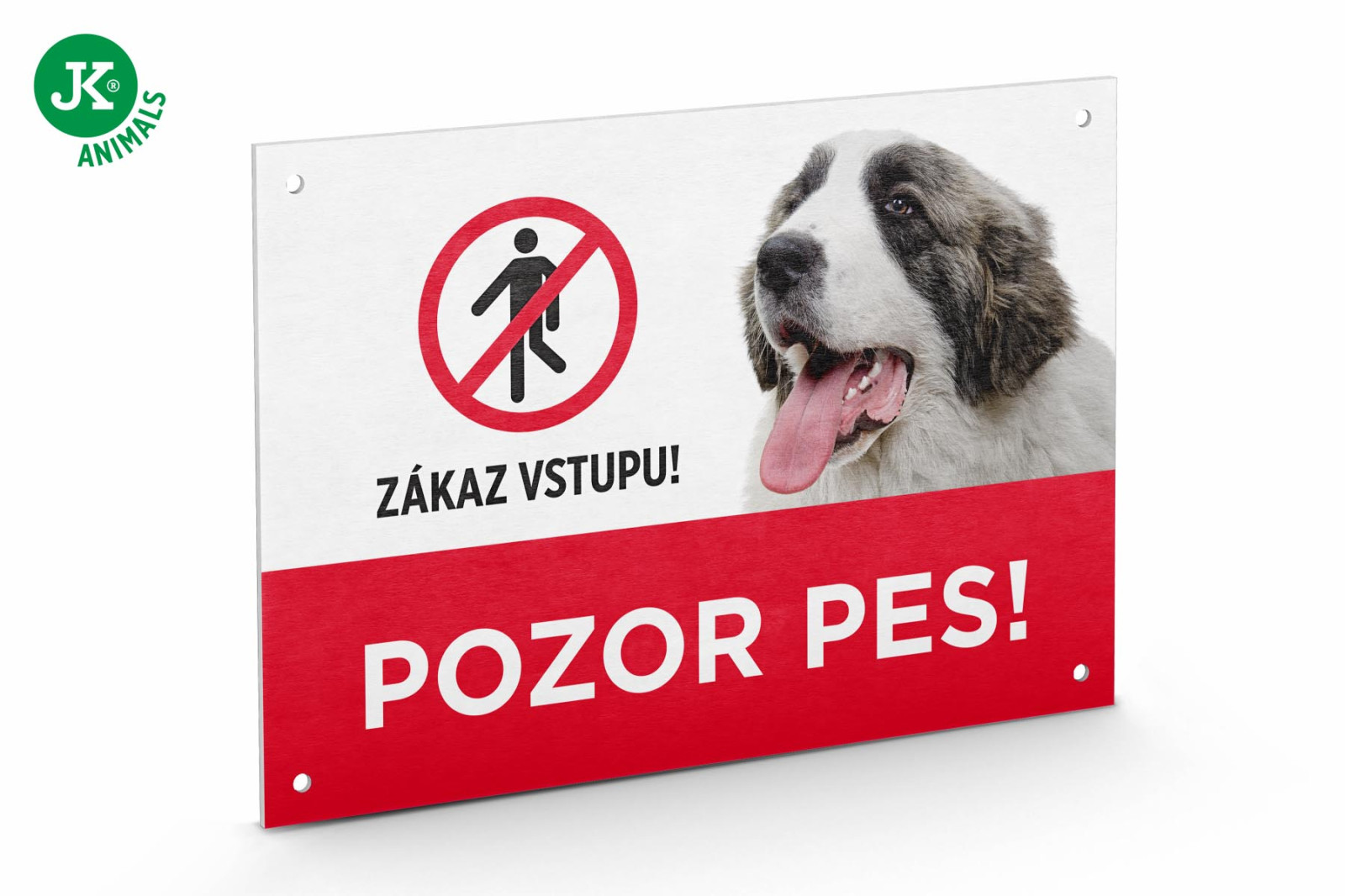 Plastová tabulka na plot "POZOR PES", zákaz vstupu!