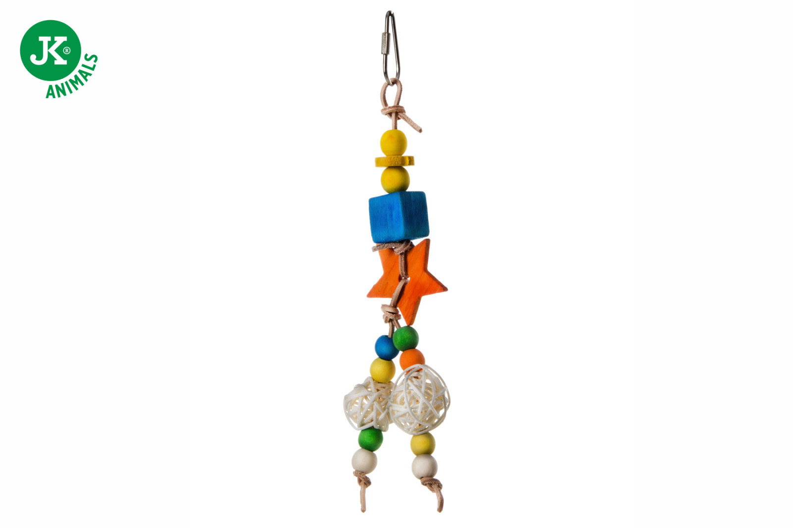 Dřevěná hračka s ratanovými koulemi, 18 cm