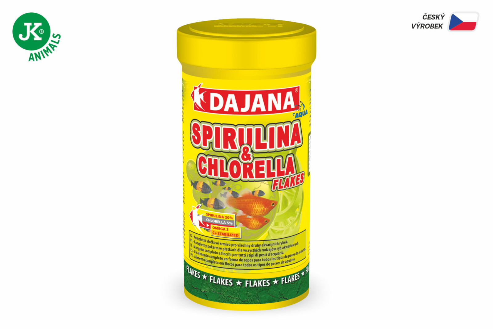 Dajana Spirulina & Chlorella Flakes, vločky – krmivo, 250 ml