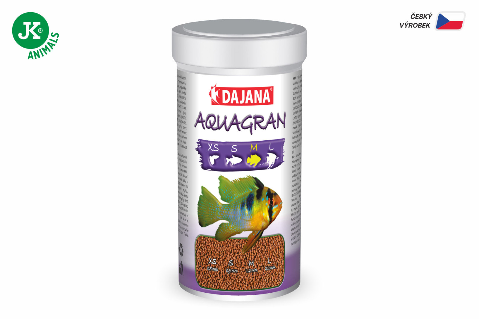Dajana Aquagran, granule – krmivo, velikost M, 250 ml